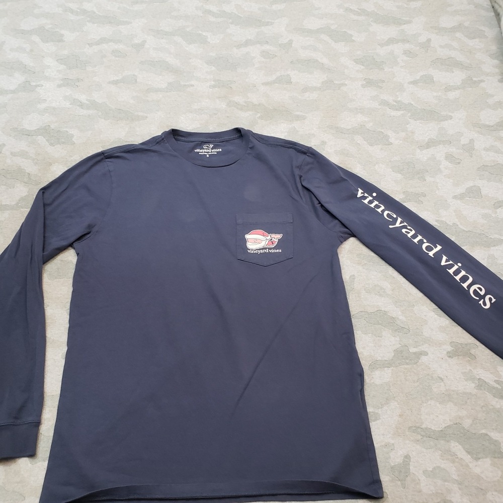 Vineyard Vines Shirt Mens Small Blue Pullover Pockets Long Sleeve‎
